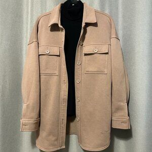 Lazypants Women's Camel Colour Fleece Shirt Jacket - Medium to Large